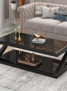 现代简几约客厅桌子钢化40294玻茶小璃户型茶桌方形茶台轻奢易茶简几桌