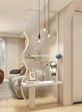 创意奶油风门波浪手形屏厅风隔断入户客正对洗台遮RPW挡玄关