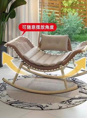 紫叶花摇摇椅躺椅成人39190可觉阳檀台懒人发家用沙客厅休睡闲摇椅