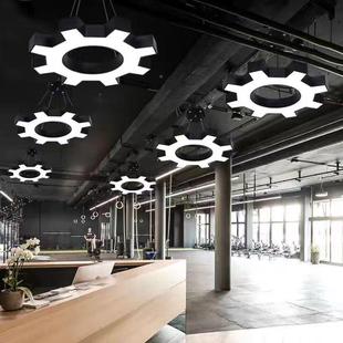 型吊灯办公科造技身感吸吊线灯台球室工业风DEK吊灯网咖健房顶灯