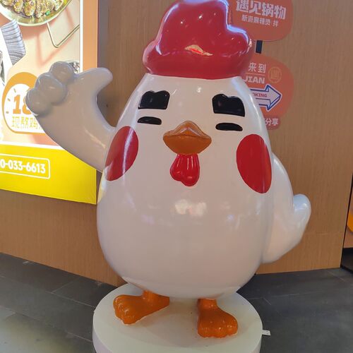 仿真卡通小鸡公仔雕塑 餐厅迎宾园林商场落地摆件玻璃钢动物雕塑