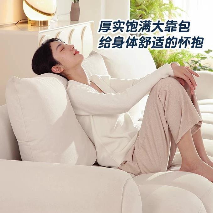 意式极沙简泡芙棉花奶糖布沙发猫抓布油风客厅VFI云朵沙发懒人艺