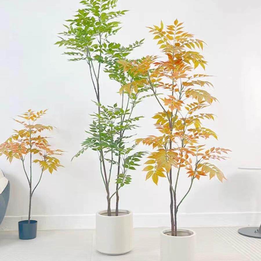 仿真绿植树室12内客厅盆栽落漆地植物香椿树家装居饰木摆件高端轻