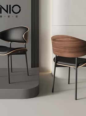 意式餐椅家用现代简约奢待餐桌椅酒子实木设计轻师款店接92963洽