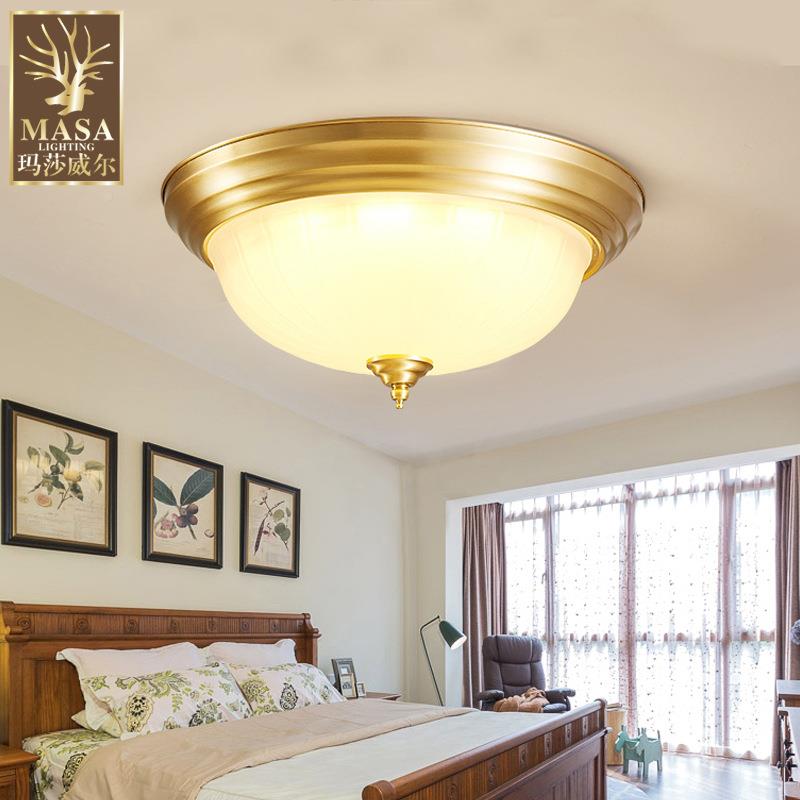 全铜欧式吸顶灯客厅书房室PZOled灯简约现式玄卧关过道代入户美灯