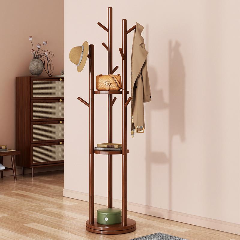 实木可旋转冬挂衣帽落地卧室挂衣架秋XIO家架用衣服架子客厅立式
