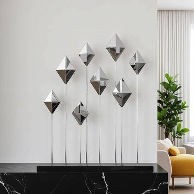 代轻现入奢不锈钢几何摆件AL623129样板间电视柜艺橱窗装饰户玄关