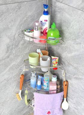 德国202架6角新款浴室置物卫生间收纳架转不锈钢多层毛巾架SNA角