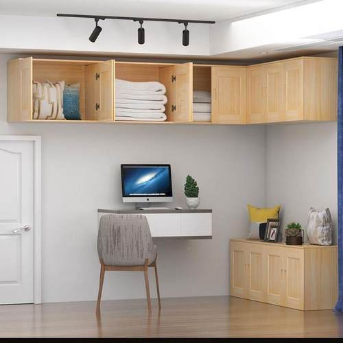 实木吊柜卧室墙壁简RXW易衣柜柜柜橱柜子简顶约现代储柜经济型工