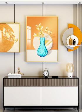 创意大款玄关厅装饰画壁餐金画组铝合合画走JOJ廊墙上壁饰书房挂