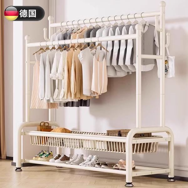 子落地式架挂家衣架室架带轮衣服收纳可GTB移卧动衣帽用德国包邮