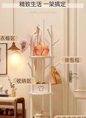 厅旋转架衣帽落YCA地卧户室客家用转角玄关入实木简易立式床头挂