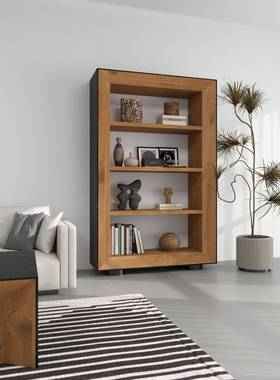 老LSU松木书柜做旧置实物柜柜民宿物风木多层黑色荣誉展示储柜