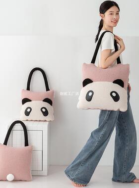 秋4053冬季二生合一便携毛毯学公室午睡披肩沙发车载旅游提毯手抱