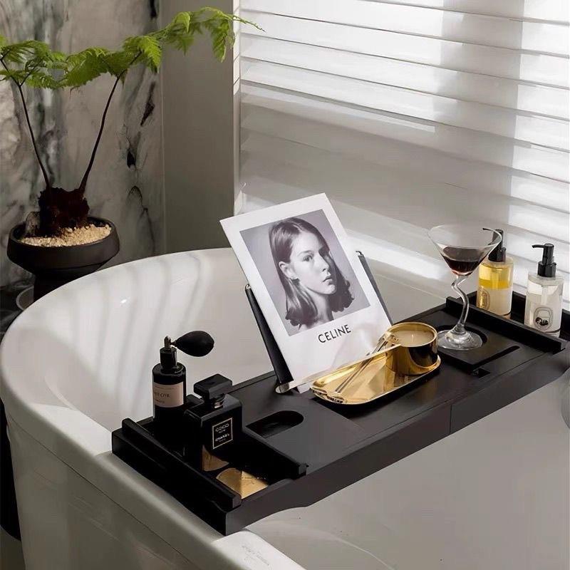 现代轻奢家居洗手CGF间网红缸架摆浴板木件制软装样间装饰品