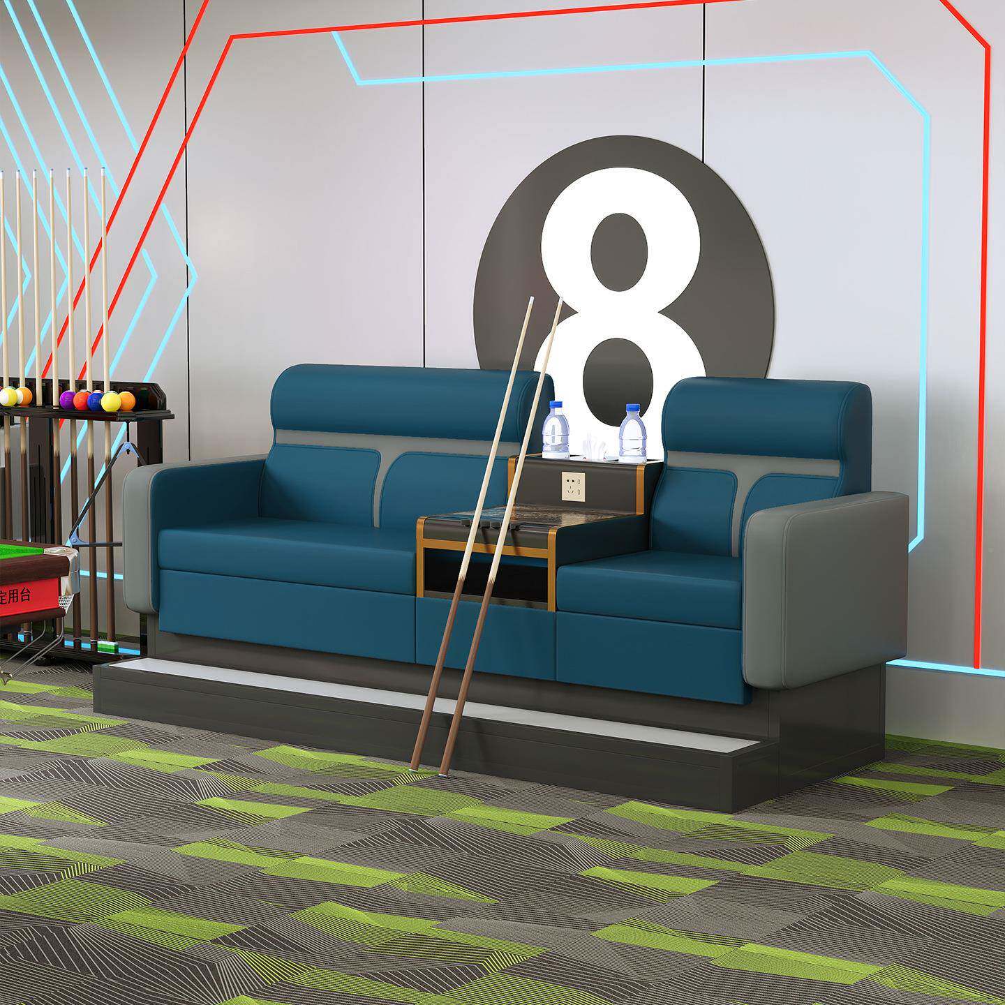 台沙发球台室观沙发观椅球厅休息区沙发全封带脚踏赛沙发台球厅沙