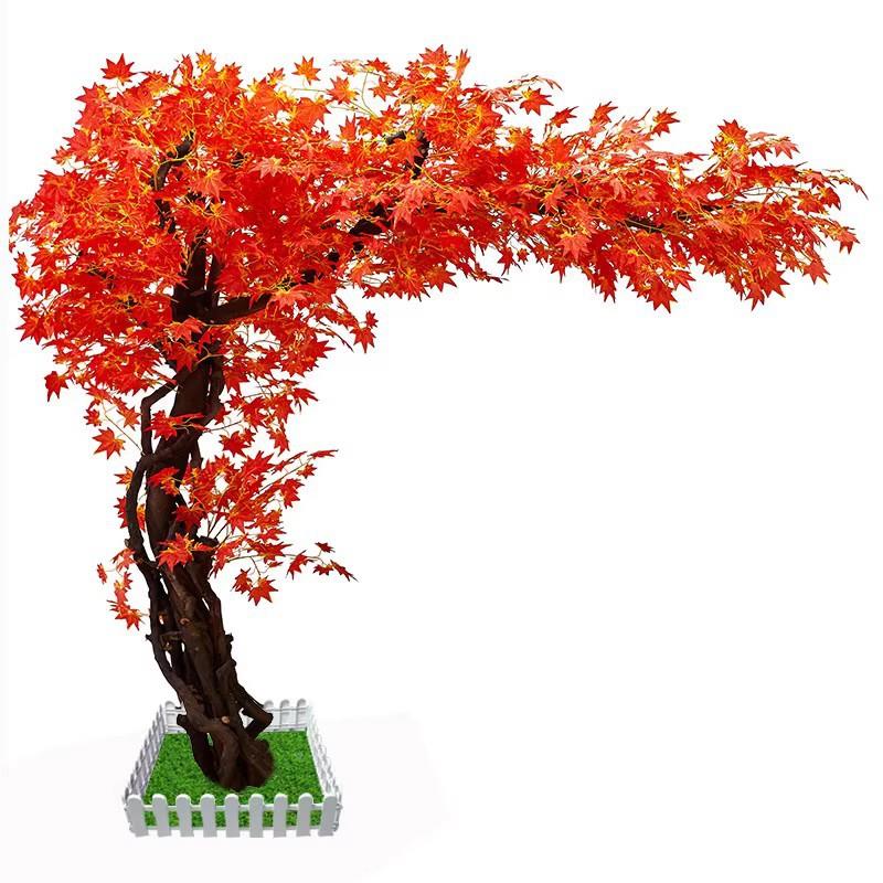 仿真摄红枫树枫MCJ叶树假树造型树酒店商场景饰观树装树大型拍道