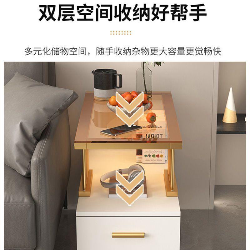沙轻发边柜侧边柜子几小型边桌几迷UQH你客厅边桌靠墙简约奢茶置