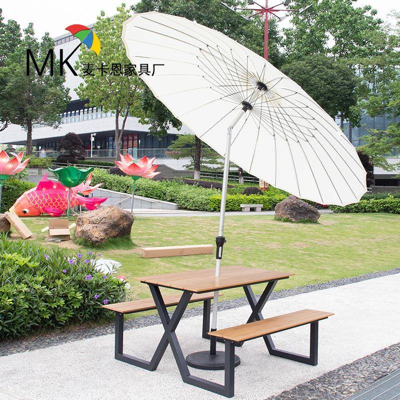 腐户外连XUV体桌椅组庭长凳文旅景区商业场防木室外物业桌椅院带