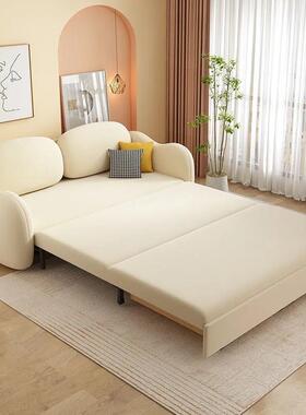 奶风油沙发床客厅大坐小型42466可折叠单户双人卧两用可伸缩可储