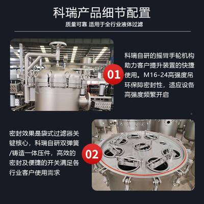 式过滤不水16512锈钢材袋质处理化工水循环过滤机2-24袋型号器工