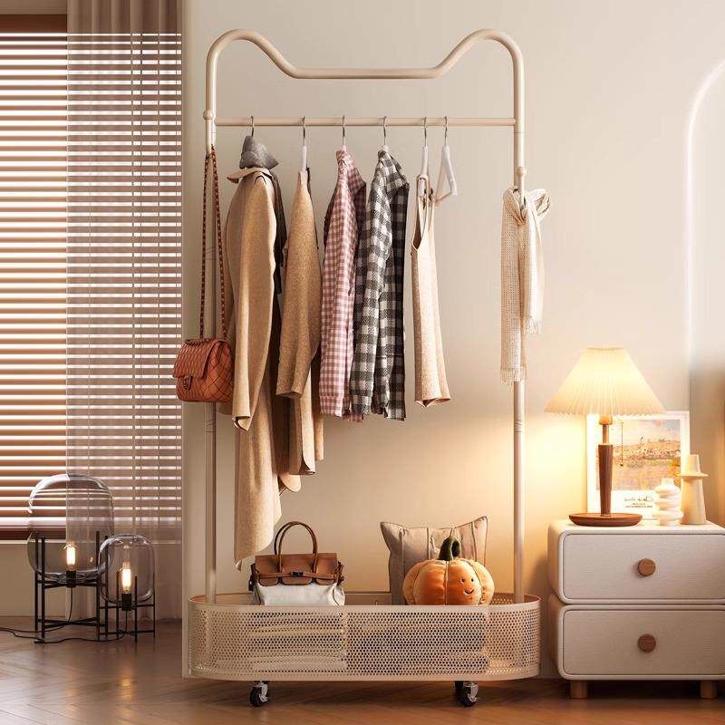 可移动结实衣架落地网红奶帽油衣耐用加HNB粗风挂衣架室加厚卧架