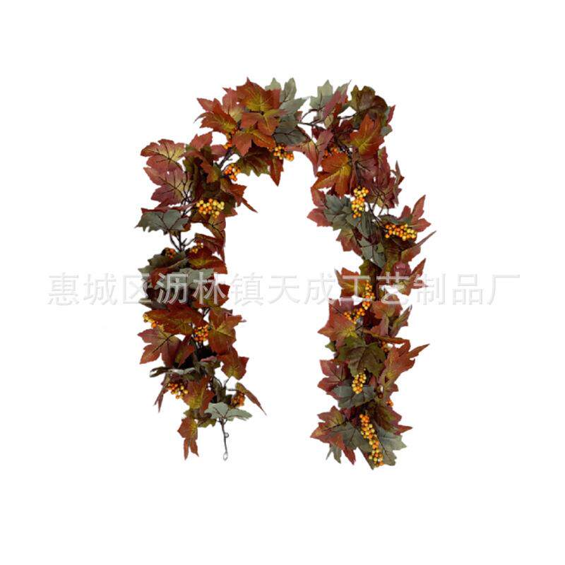 境仿真藤条丰收针节树叶TC-211松跨枫挂叶酒店商场人造门挂壁装饰