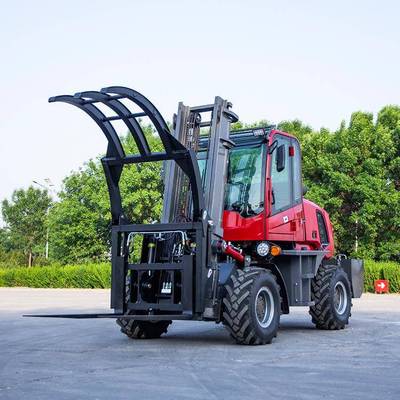 中CAA旺野越叉车内燃式平衡重地式搬运车山叉搬运货物用越野车