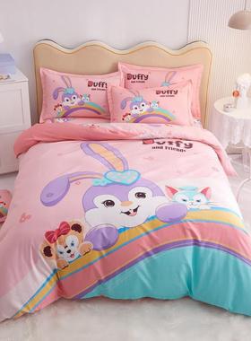 全RBR式棉31372大版通卡儿童四件套床单床笠公主风纯棉三件套