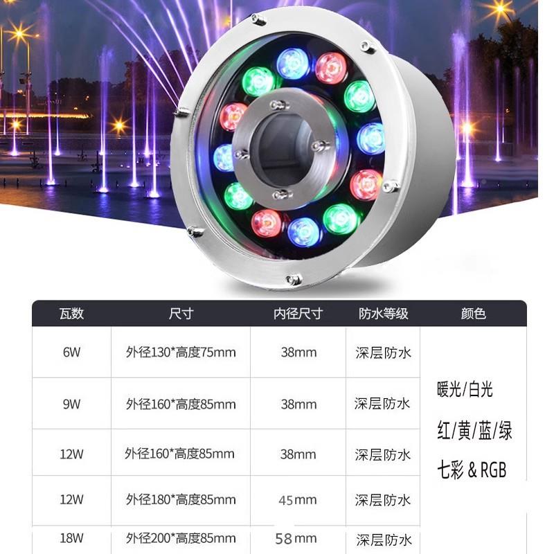 l喷ed灯水灯水池泉灯水景灯喷泉led七彩77437水下底灯厂家直销