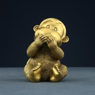 铜四不猴摆二件工品十艺生肖猴铜猴子摆件家饰居客厅装品家93947居摆设
