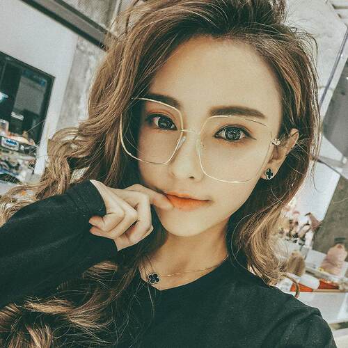 网红ins眼镜防蓝光大脸眼镜框女配近视眼镜架金属潮方框平光镜男