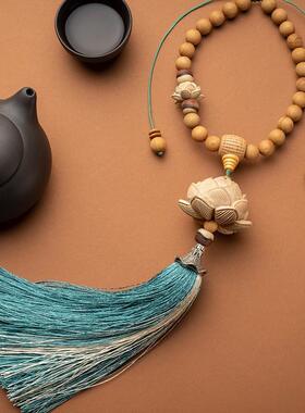 美顿车挂高级89725感苏流饰品黄杨木花车挂车平安后莲视镜内挂饰