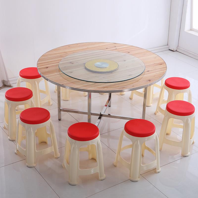 木大简约实圆桌餐624桌家用8人吃桌10人饭饭店酒店园桌子圆形板桌