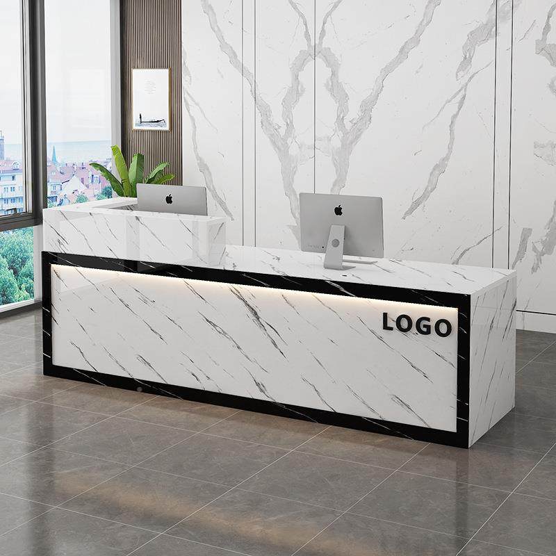 漆大理石店吧台柜台转角桌门前台大公司小型简约收银理收70银台接