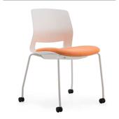 四D126滑轮会议椅现代谈简约职员休脚闲椅洽堆椅可叠培训椅轻便铁