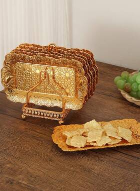 高金7件套装蝶架档欧式简OQT吃约风格创意杯架属小碟餐盘收纳盘