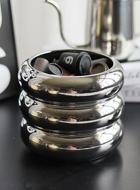 新品北欧is风圆陶瓷花收盆纳筒桌面nEH221012收纳盒创意形笔筒