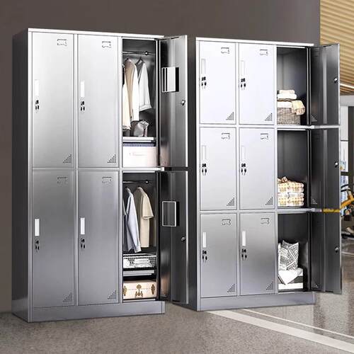 不锈VEO更衣柜纳员工宿舍学校健身收柜无钢尘车间锁加厚钢制带储