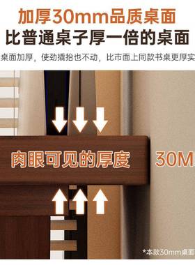 实大板书桌书习房工作台去客化大长书桌62760阅读厅学桌儿童长木