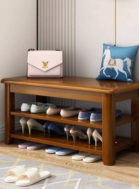 鞋架0带换鞋凳小尺寸全实木坐家用进门口入户穿鞋凳mSUS子窄5c长