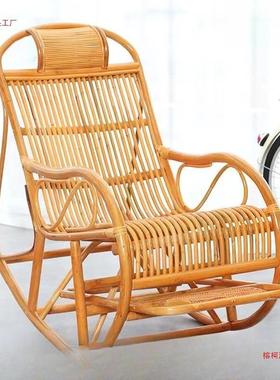 摇藤摇躺椅椅成人摇摇椅老人午睡椅藤椅子阳IYS台逍遥椅实木休其