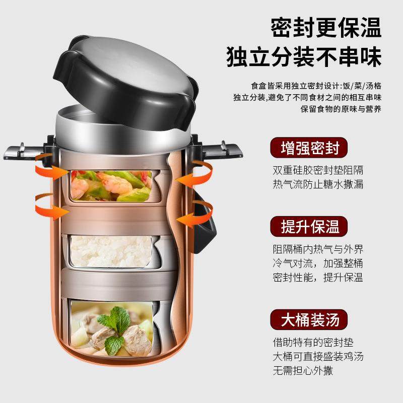 30不锈钢保温生桶上班族学便保温饭盒当多无品牌/层便携大容量真4,基础建材,脚轮/万向轮,淘宝优惠券,粉丝福利购,淘宝优惠卷