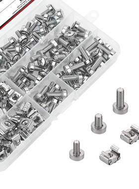 100只盒装柜笼式螺母M6螺M5机卡式螺母铁皮四XGX母方螺母卡式套件