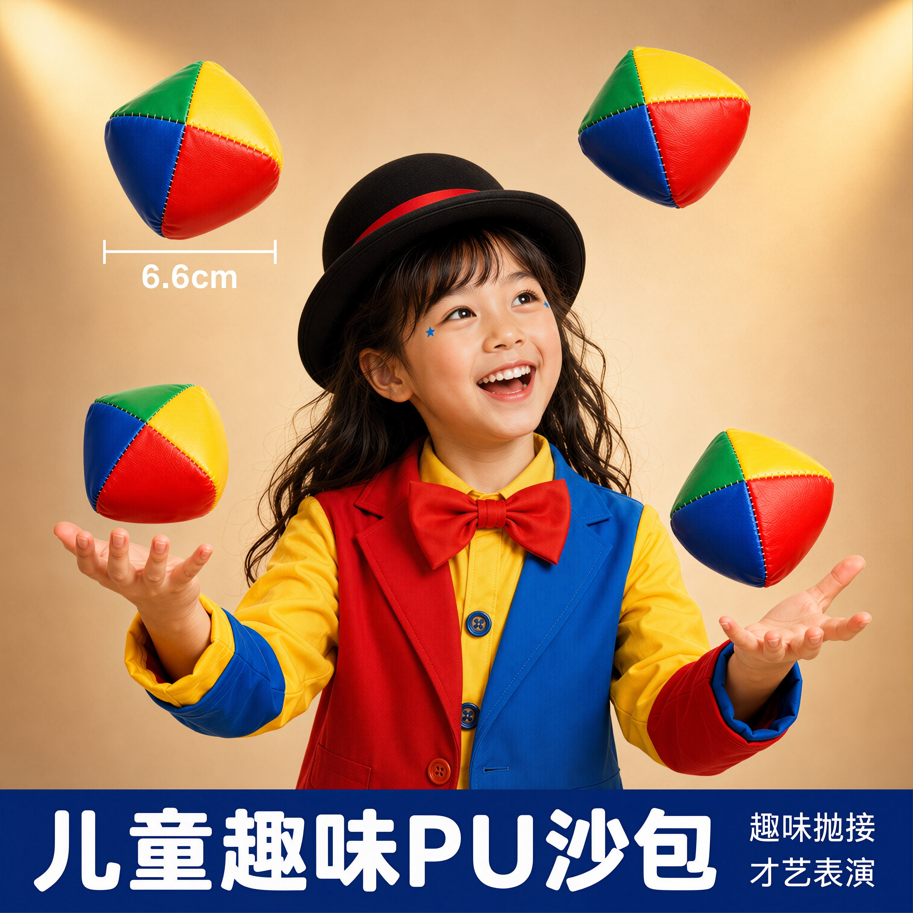 小丑杂耍沙包小学生专用PU皮革防水儿童丢沙袋幼儿园投掷玩具耐脏