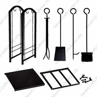 跨铁艺柴火架材架室内外柴火储木架木木柴堆架壁放DS001炉境工具