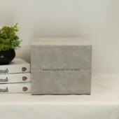 YD076居衣帽间卧室装 装 软样板间饰盒灰色皮扣收纳箱家装 饰陈列盒