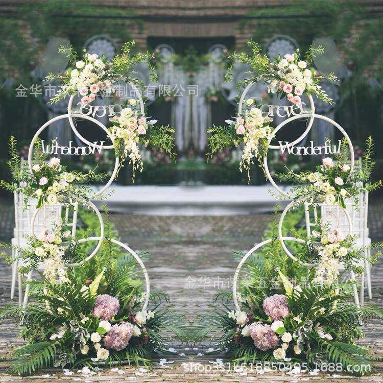 跨境球婚庆婚礼布路装饰花架摆件节日ZOV置派对背景气拱门支架铁