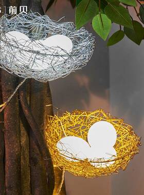 led发光鸟窝灯灯鸟挂树景观饰灯户外装防巢Q-85473水亮化布置手编