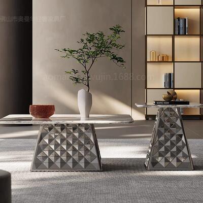 简超晶DAE石石茶意式轻奢创意家具约现代客厅小户型几微晶石奢茶